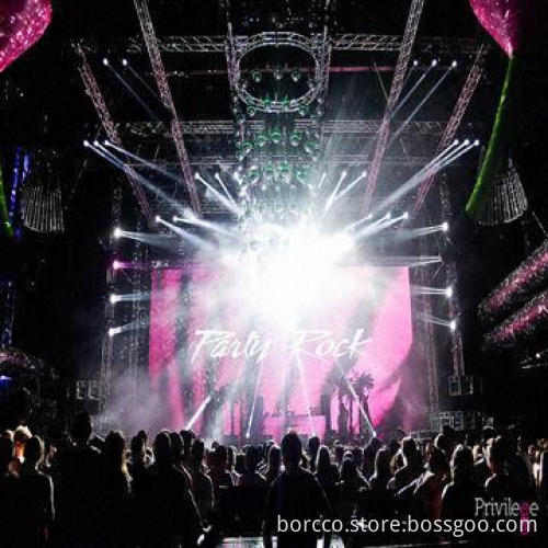 Outdoor stage background rental LED curtain display screen, 18.75mm pixel pitch